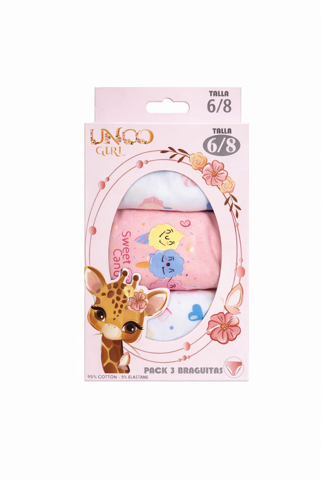 UNCO Slips 3er-Pack, Größe 6/8, Verpackung
